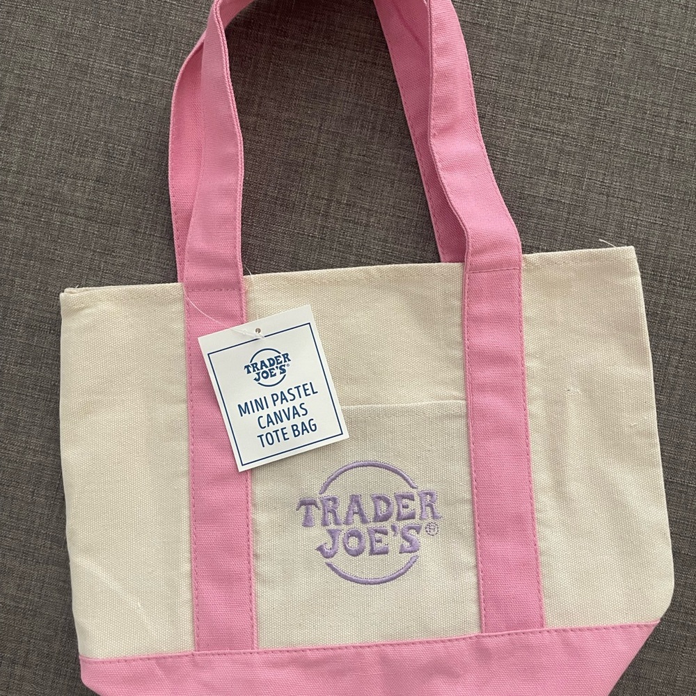 Trader Joe’s Mini Pastel Canvas Bag-Pink